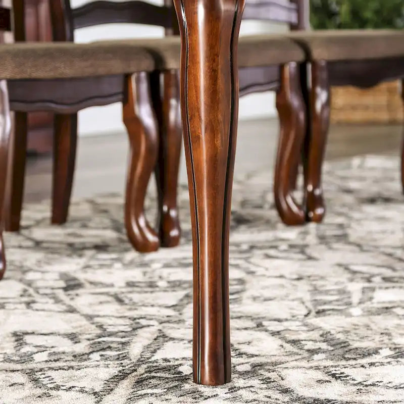 Table de salle à manger Furniture of America Shak traditionnelle en noyer foncé de 78 pouces
