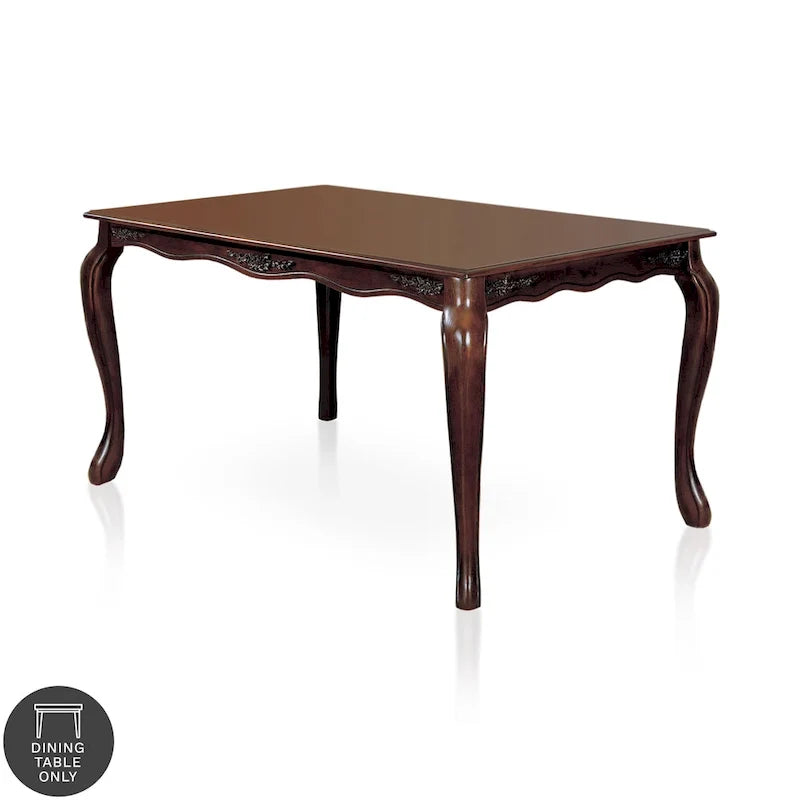 Table de salle à manger Furniture of America Shak traditionnelle en noyer foncé de 78 pouces