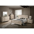 Roundhill Furniture Imerland Contemporary White Wash Finish 5-Piece Bedroom Set, Queen