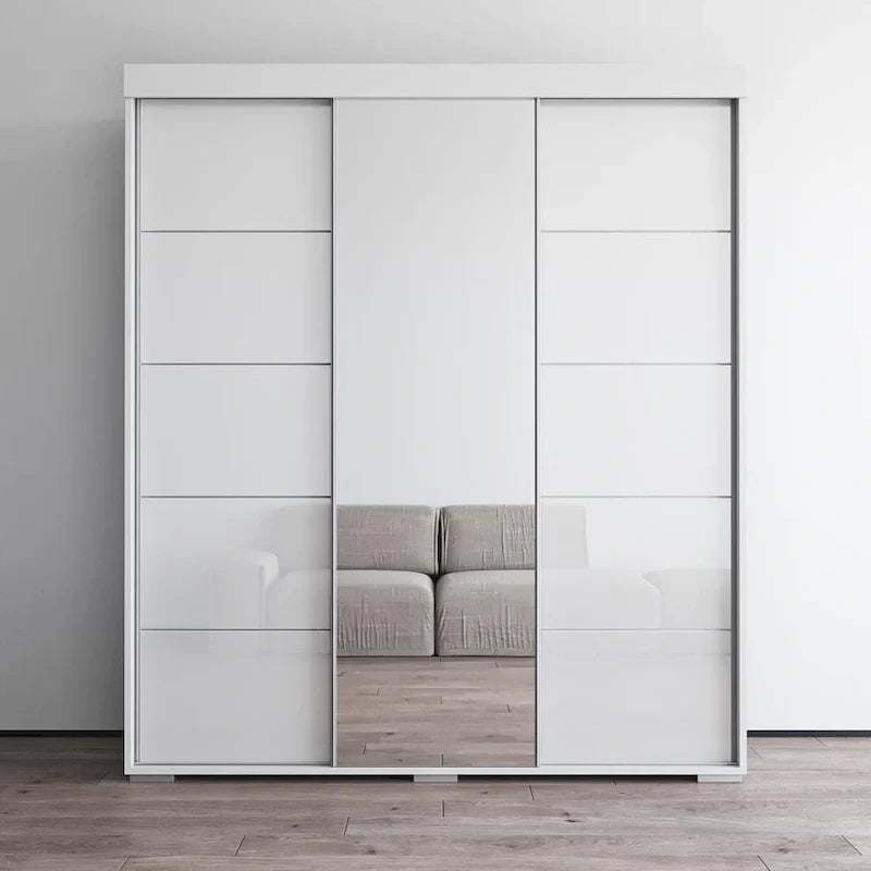 Armoire moderne à 3 portes avec miroir