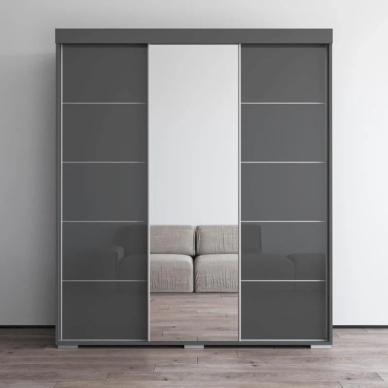 Armoire moderne à 3 portes avec miroir