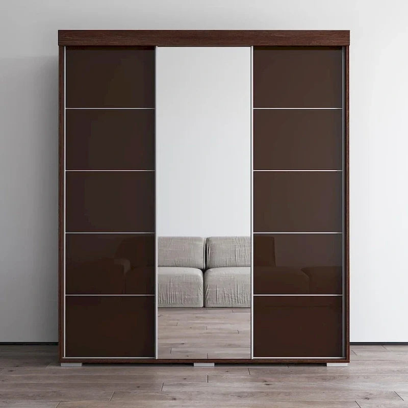 Armoire moderne à 3 portes avec miroir
