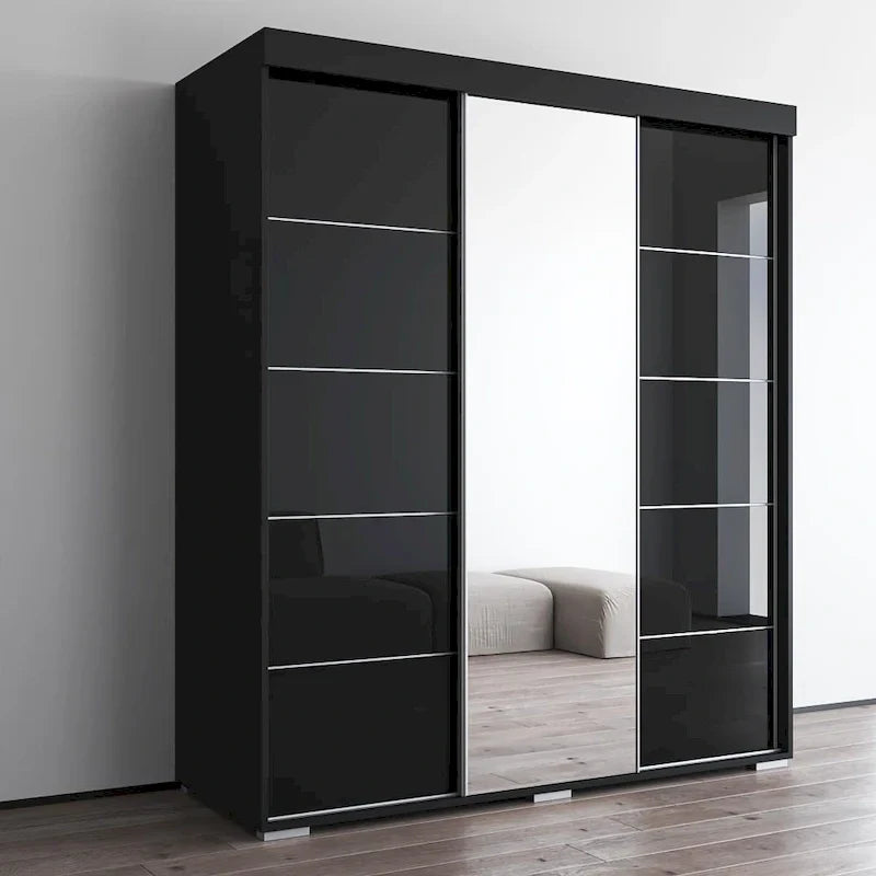 Armoire moderne à 3 portes avec miroir