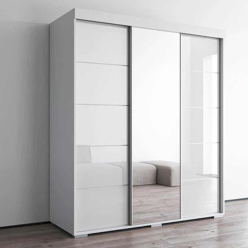 Armoire moderne à 3 portes avec miroir