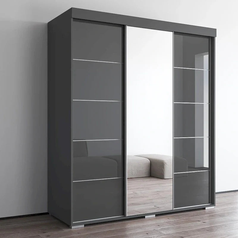 Armoire moderne à 3 portes avec miroir
