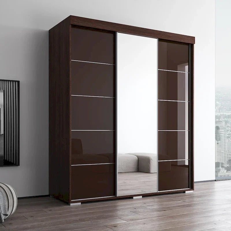 Armoire moderne à 3 portes avec miroir