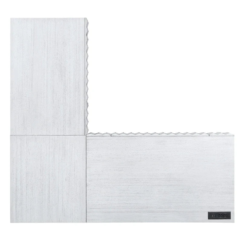 Bureau d'ordinateur d'angle à plateau relevable en métal Glam avec ports USB
