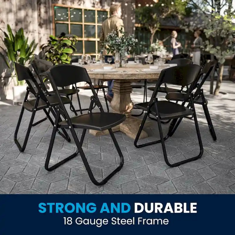 Lot de 2 chaises pliantes en plastique ultra-résistant de 227 kg