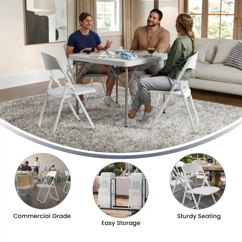 Lot de 2 chaises pliantes en plastique ultra-résistant de 227 kg