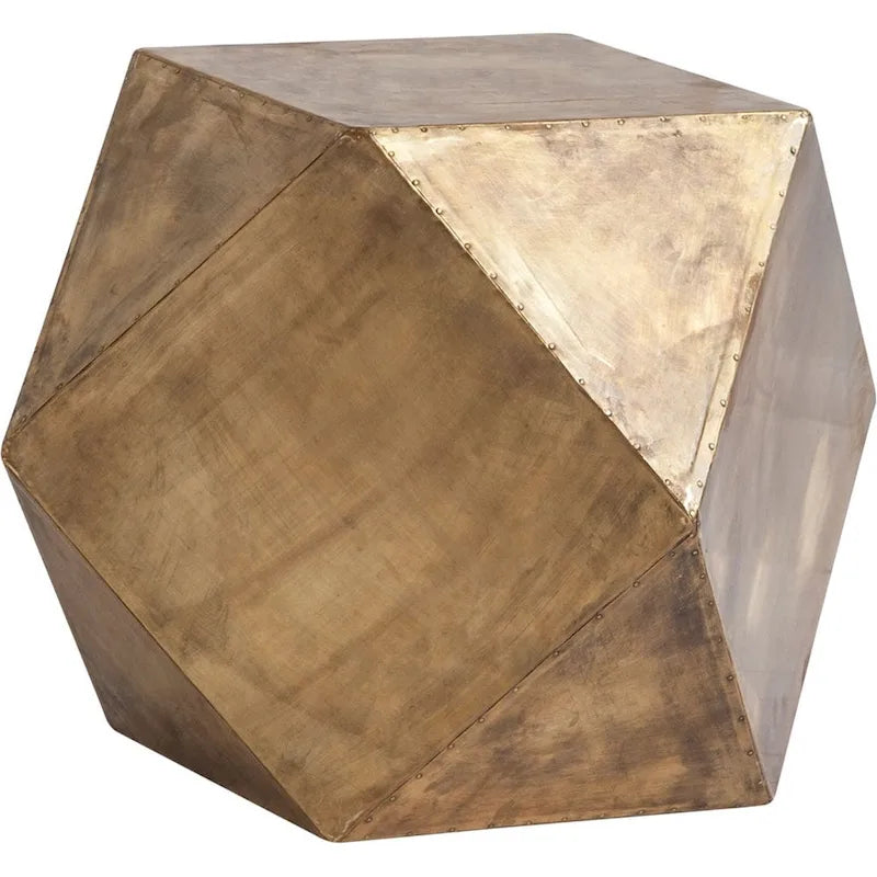 Exagoni Hexagonal Brass Plated Hexagonal End/Side Table