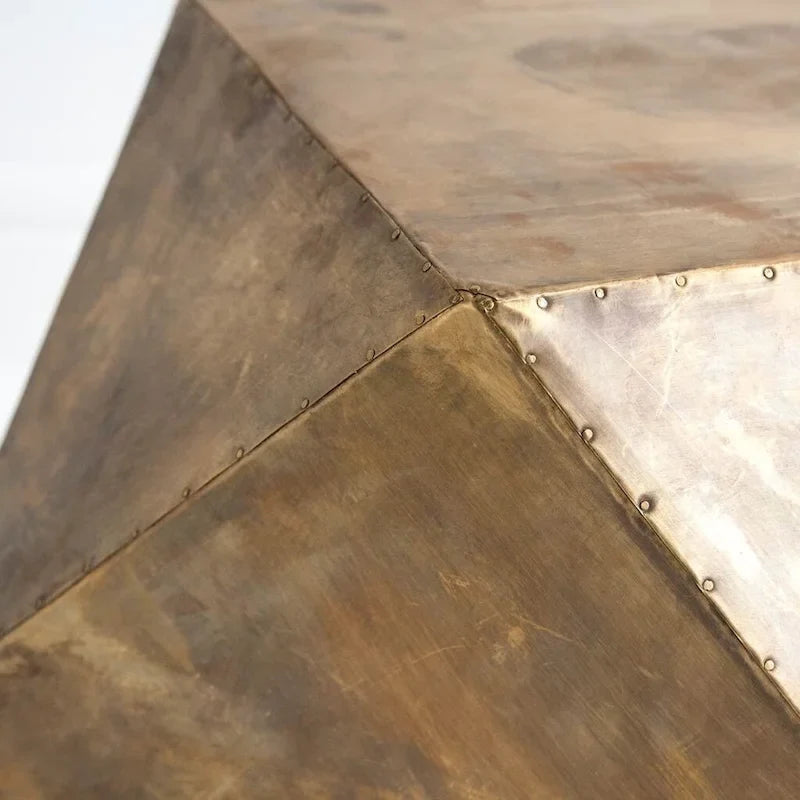 Table d'appoint/de bout hexagonale en laiton plaqué