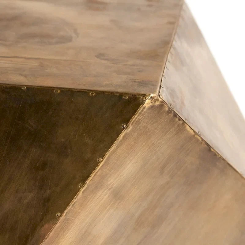 Table d'appoint/de bout hexagonale en laiton plaqué