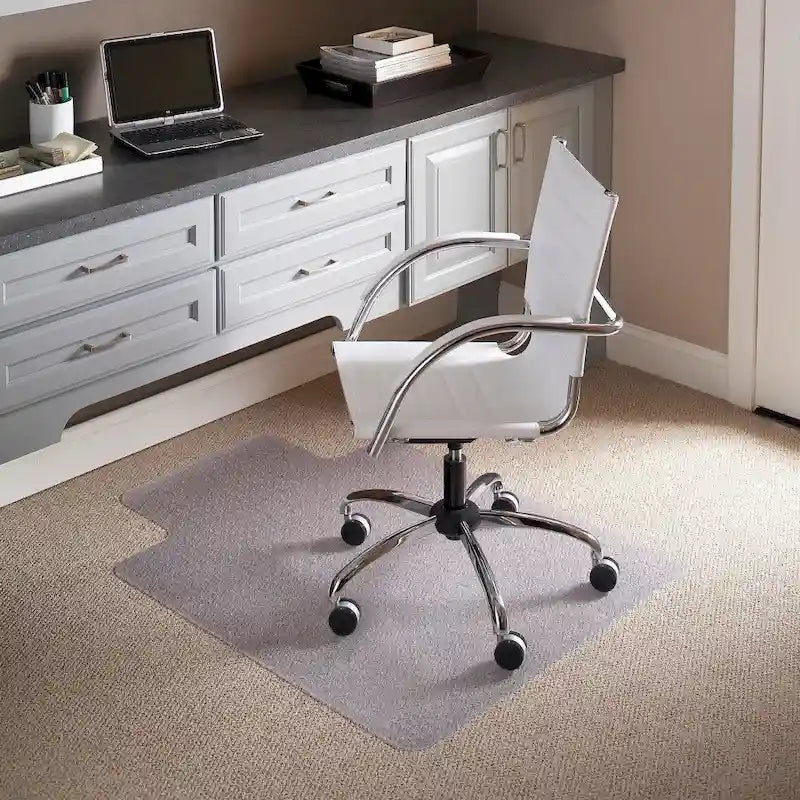 Tapis de protection de sol pour chaise 45 x 53 avec lèvre et surface texturée antidérapante et résistante aux marques