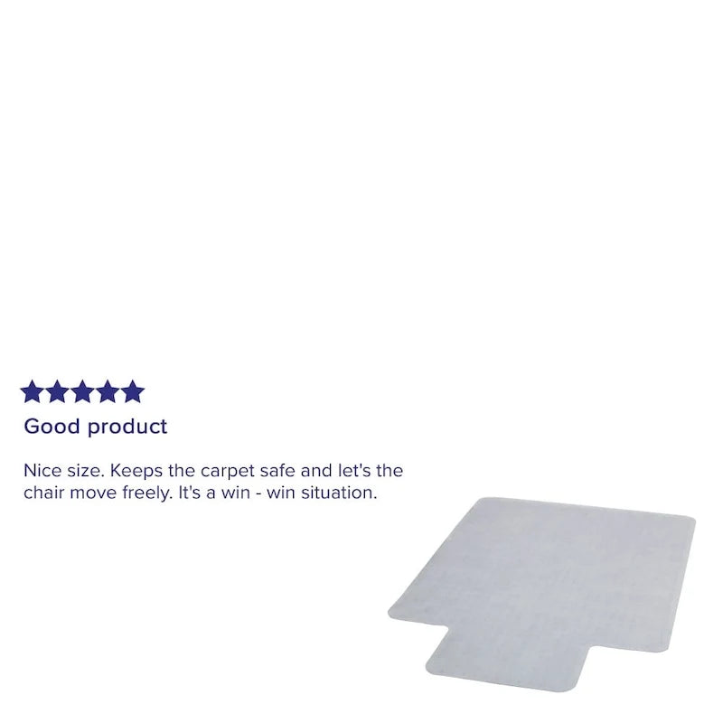 Tapis de protection de sol pour chaise 45 x 53 avec lèvre et surface texturée antidérapante et résistante aux marques