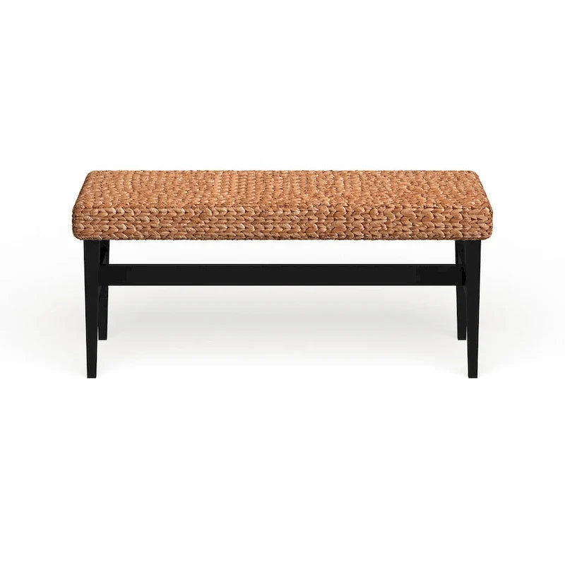 Banc en osier naturel noir