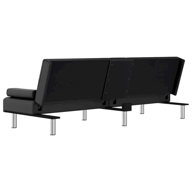 Canapé-lit convertible pliable avec porte-gobelets en similicuir - 78,7 x 35 x 27,6