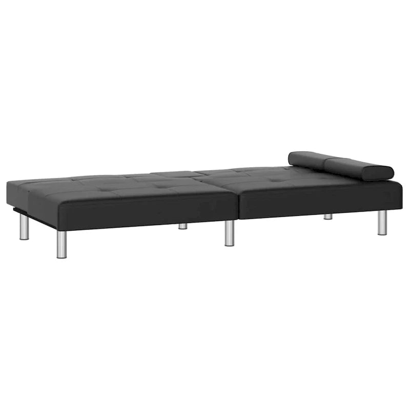 Canapé-lit convertible pliable avec porte-gobelets en similicuir - 78,7 x 35 x 27,6