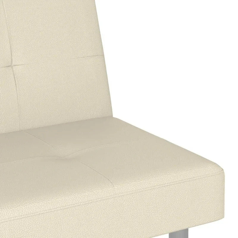 Canapé-lit convertible pliable avec porte-gobelets en similicuir - 78,7 x 35 x 27,6
