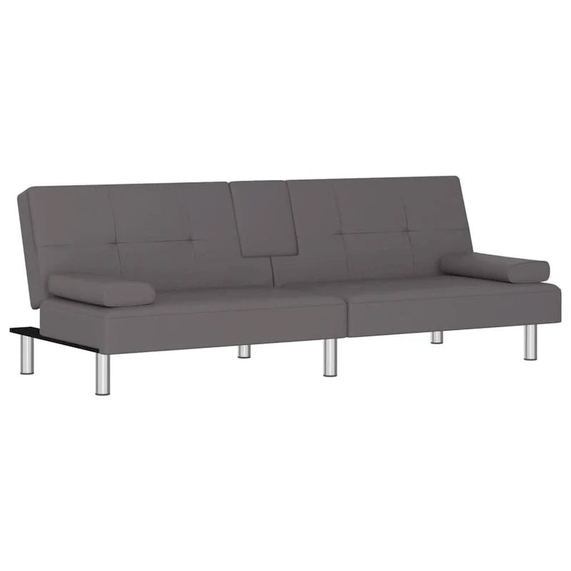 Canapé-lit convertible pliable avec porte-gobelets en similicuir - 78,7 x 35 x 27,6