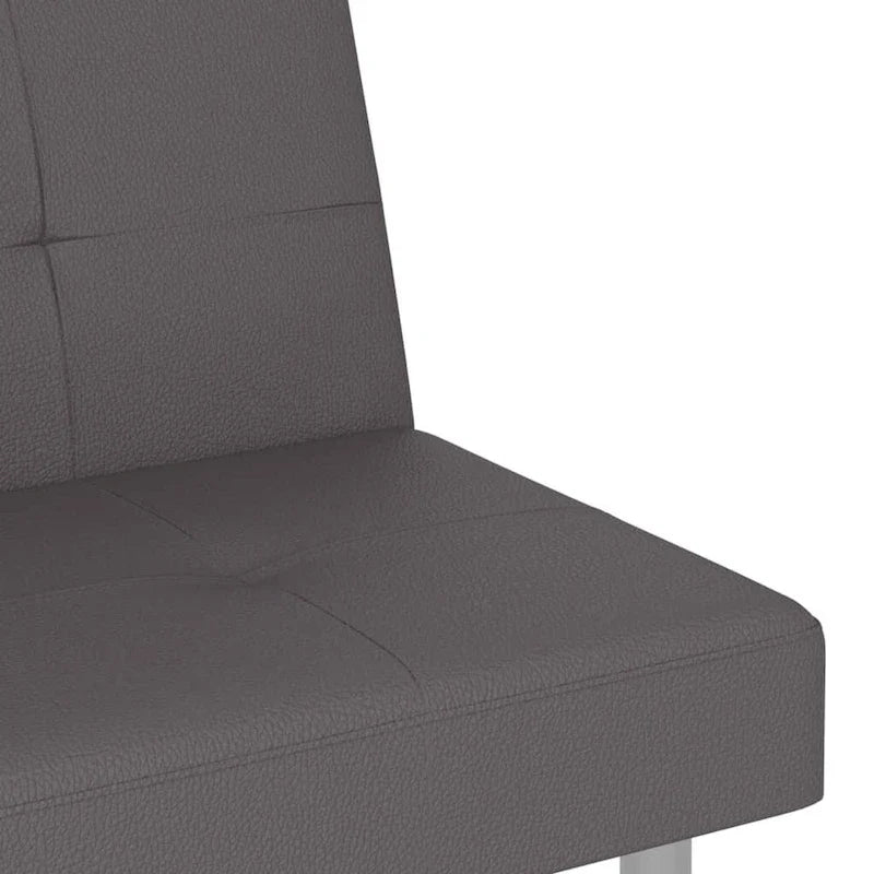Canapé-lit convertible pliable avec porte-gobelets en similicuir - 78,7 x 35 x 27,6