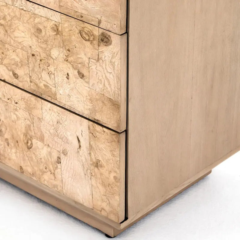 Commode à 6 tiroirs - Loupe blanchie