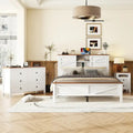 Ensembles de chambre à coucher 3 pièces Lit plateforme de ferme avec table de chevet et commode