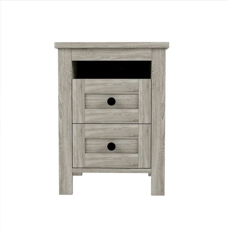 Ensembles de chambre à coucher 3 pièces Lit plateforme de ferme avec table de chevet et commode