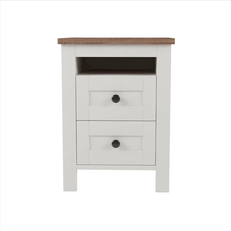 Ensembles de chambre à coucher 3 pièces Lit plateforme de ferme avec table de chevet et commode