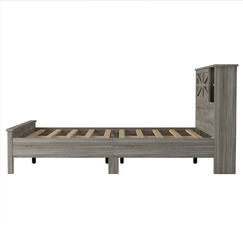 Ensembles de chambre à coucher 3 pièces Lit plateforme de ferme avec table de chevet et commode
