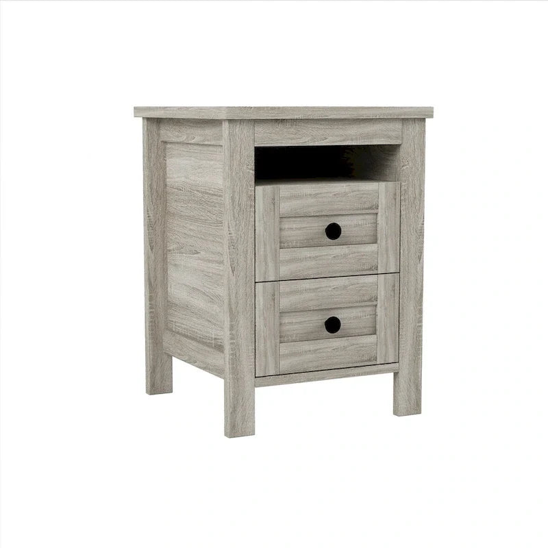 Ensembles de chambre à coucher 3 pièces Lit plateforme de ferme avec table de chevet et commode