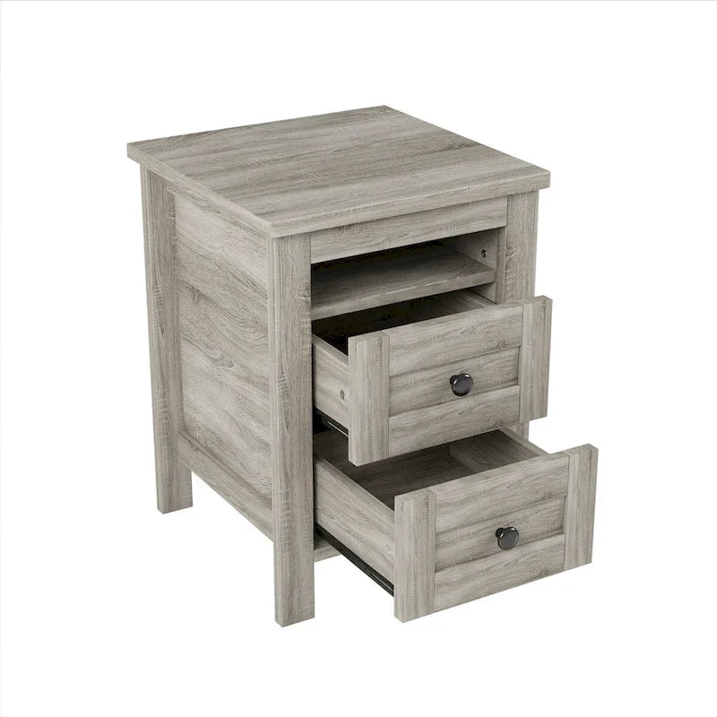 Ensembles de chambre à coucher 3 pièces Lit plateforme de ferme avec table de chevet et commode