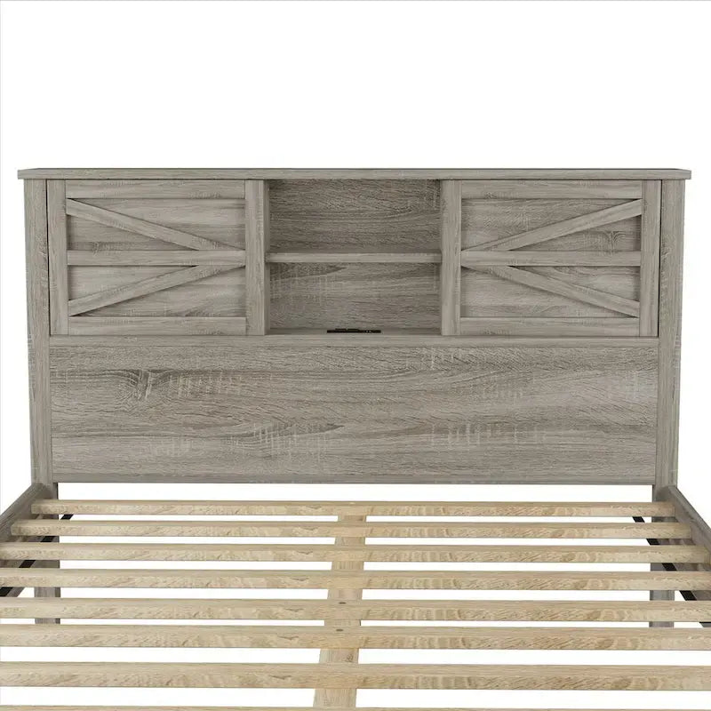 Ensembles de chambre à coucher 3 pièces Lit plateforme de ferme avec table de chevet et commode