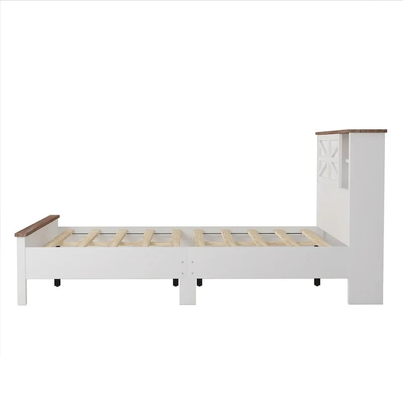 Ensembles de chambre à coucher 3 pièces Lit plateforme de ferme avec table de chevet et commode
