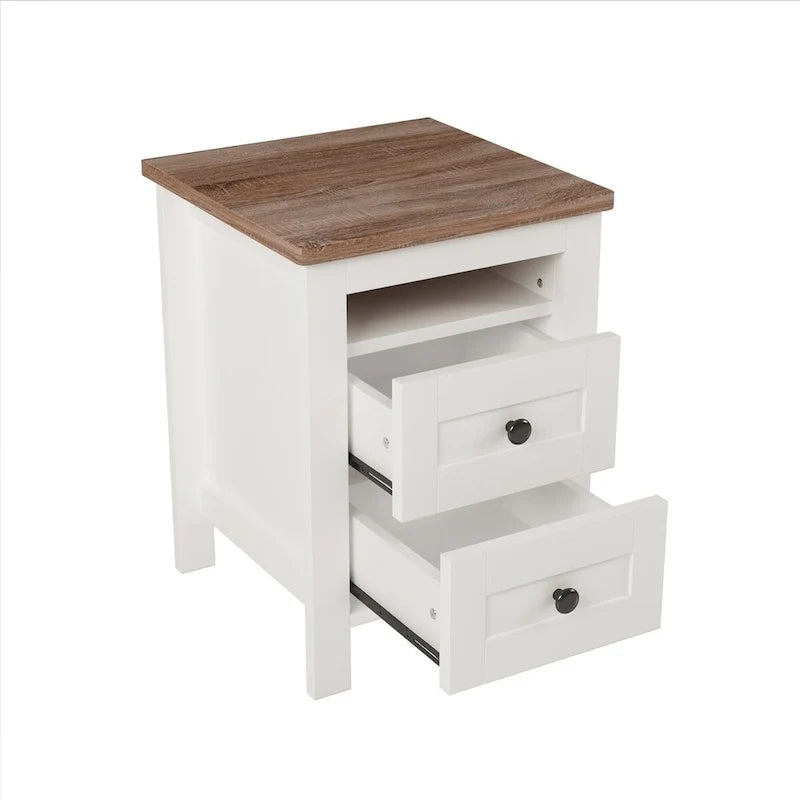 Ensembles de chambre à coucher 3 pièces Lit plateforme de ferme avec table de chevet et commode