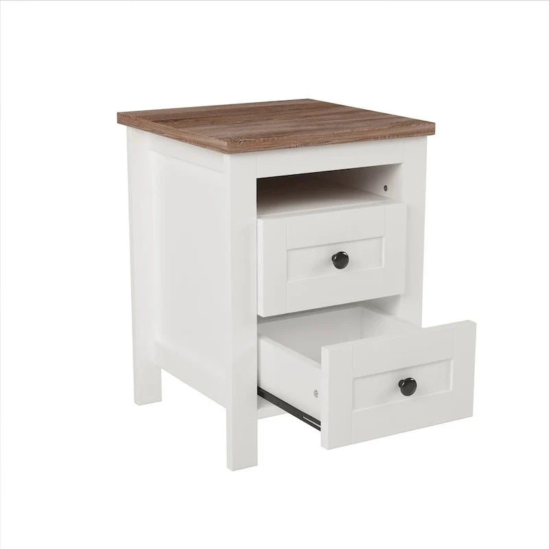 Ensembles de chambre à coucher 3 pièces Lit plateforme de ferme avec table de chevet et commode