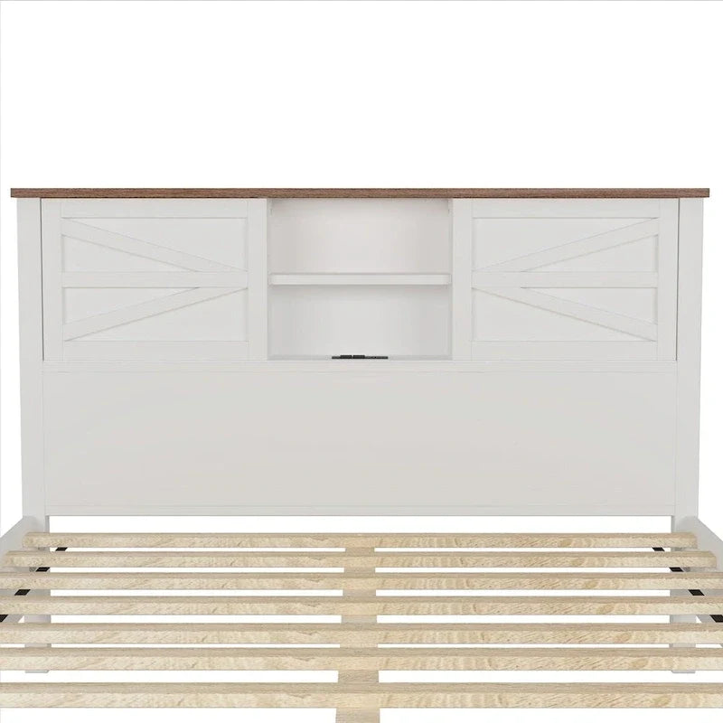Ensembles de chambre à coucher 3 pièces Lit plateforme de ferme avec table de chevet et commode