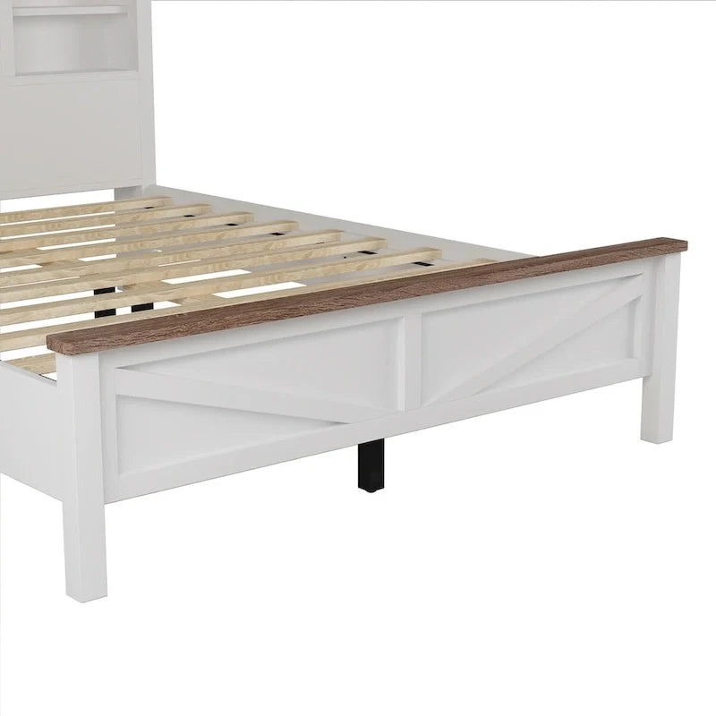 Ensembles de chambre à coucher 3 pièces Lit plateforme de ferme avec table de chevet et commode