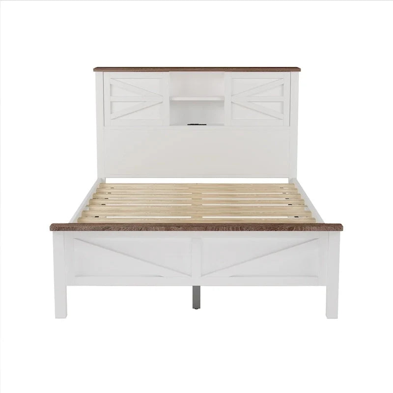 Ensembles de chambre à coucher 3 pièces Lit plateforme de ferme avec table de chevet et commode