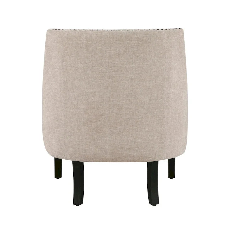 Fauteuil d'appoint traditionnel moderne, revêtement en chenille, capitonnage, bois massif, 1 pièce, mobilier de salon