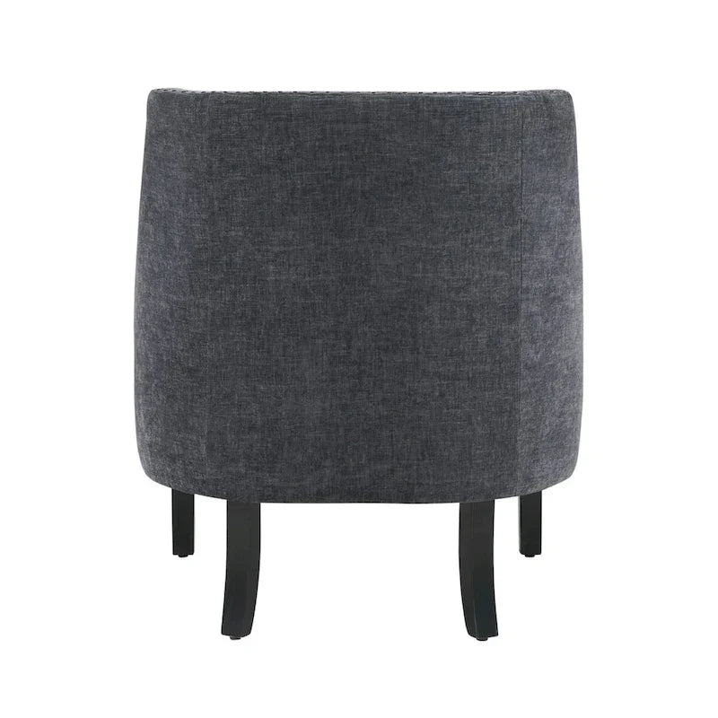 Fauteuil d'appoint traditionnel moderne, revêtement en chenille, capitonnage, bois massif, 1 pièce, mobilier de salon