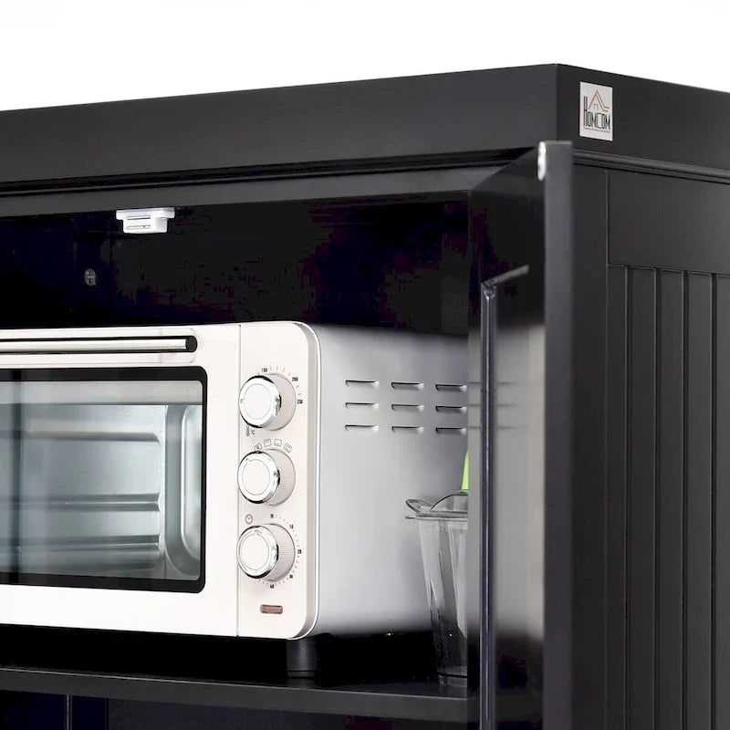 Meuble de cuisine, Grand placard de rangement, Armoire autonome avec tiroir, portes et étagères réglables