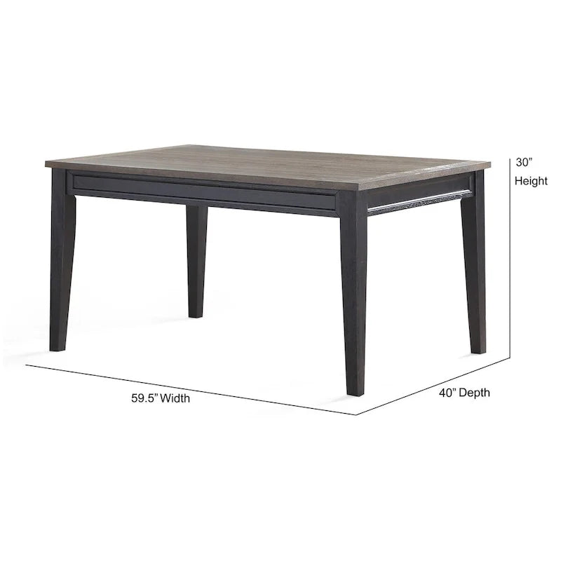 Table de salle à manger bicolore ébène et bois flotté Steve Silver Ralston