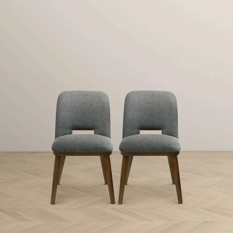 Chaise de salle à manger moderne de luxe en bois massif Raleigh (lot de 2)