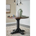 Signature Design by Ashley Valebeck Black/Dark Brown Counter Height Dining Table - 48 W x 48 D x 36 H