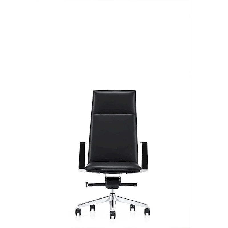 Chaise de bureau de direction moderne noire à dossier haut
