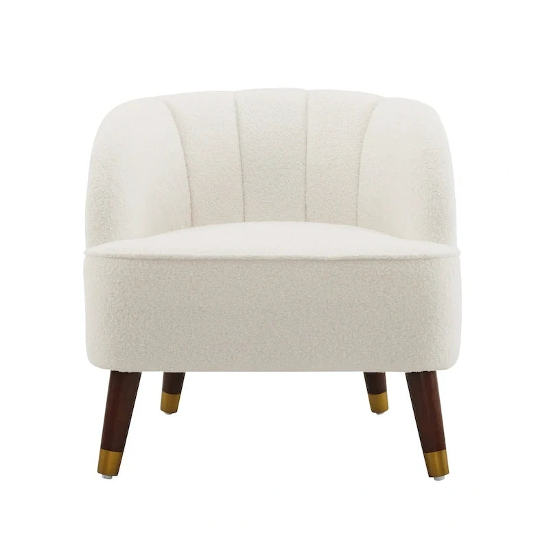 Fauteuil d'appoint rembourré avec pieds en bois