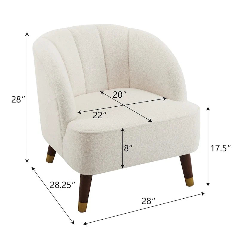 Fauteuil d'appoint rembourré avec pieds en bois