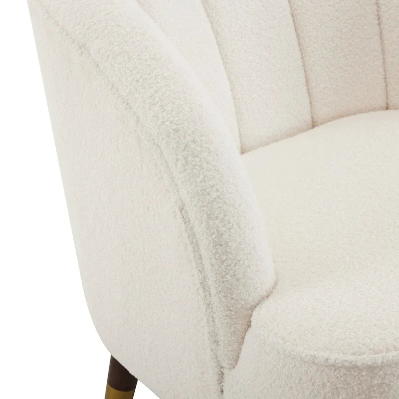 Fauteuil d'appoint rembourré avec pieds en bois