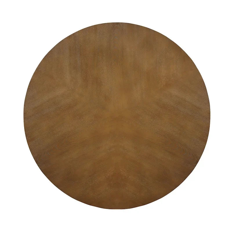 Table basse circulaire en bois de style Mid-Century pour salon de ferme