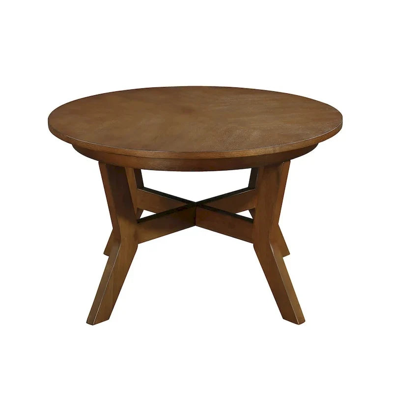 Table basse circulaire en bois de style Mid-Century pour salon de ferme